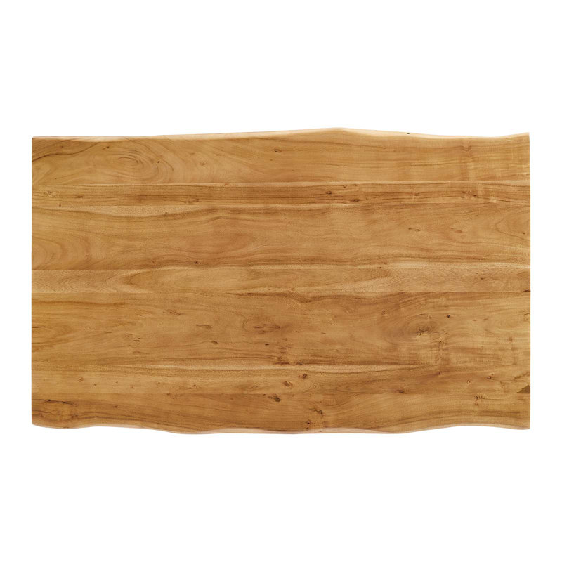 Ardor 60" Live Edge Acacia Wood Dining Table with Black Metal Legs