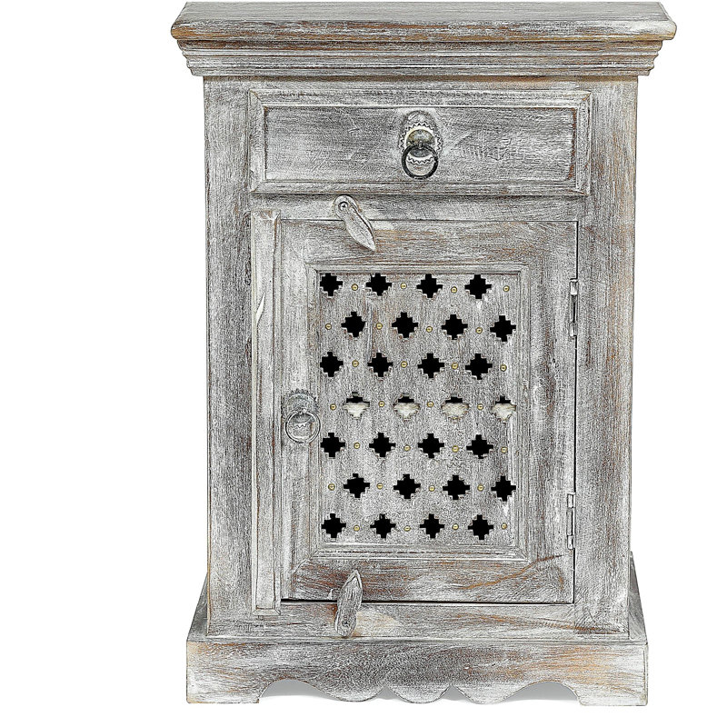 Table de chevet en bois avec 1 tiroir et 1 porte