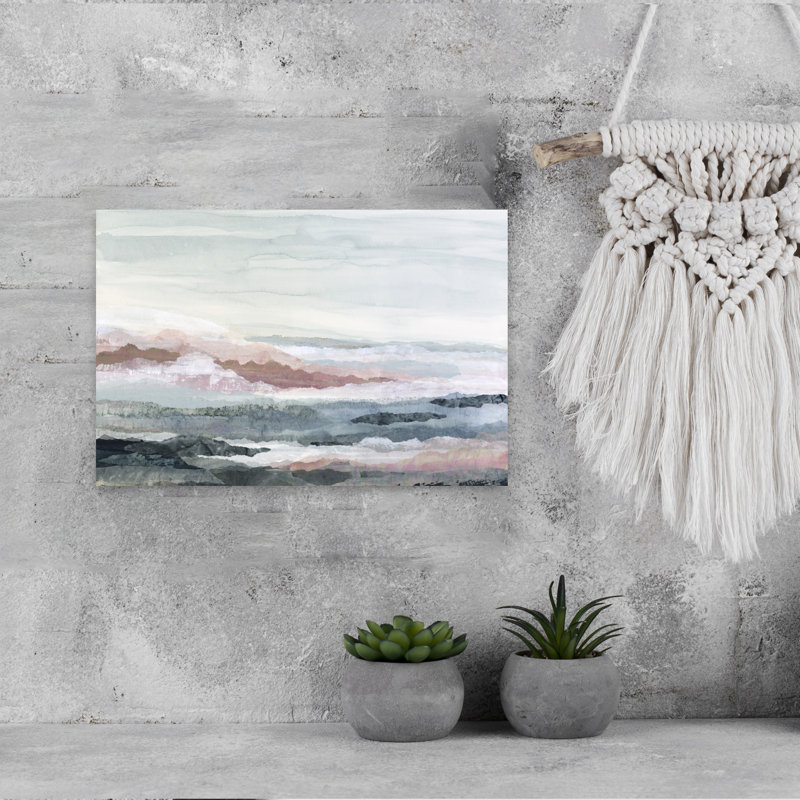 Art contemporain, paysage marin abstrait moderne de rêve, H 12 po x l 18 po