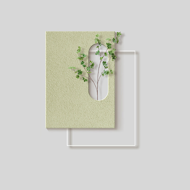 Peinture murale en acrylique Wabi-Sabi, H 21,65 po x l 18,9 po x P 0,79 po, Vert