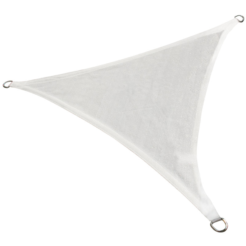 Durain Triangular Sun Shade Sail, White, 3.6m W x 3.6m L x 3.6m D
