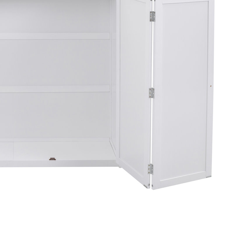 Lit mezzanine double avec tiroirs Alvara Kids, Blanc