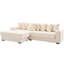 Canapé modulaire en L 110,75 po, canapé modulaire en velours côtelé, avec repose-pieds mobile, porte-gobelets, 8 coussins décoratifs, poche latérale, déplier dans un lit-1844824476