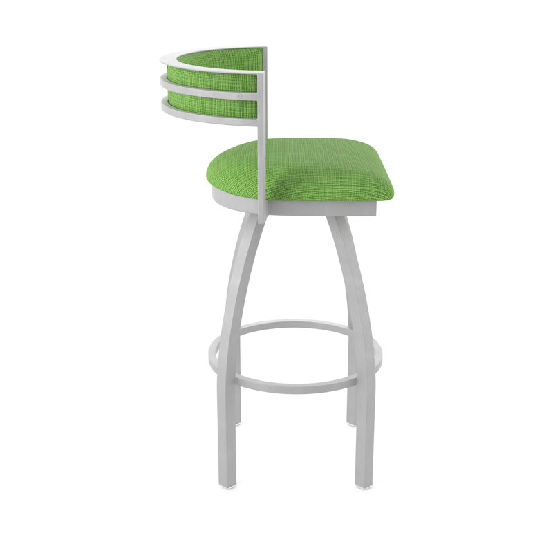 Tabouret Artémis, Tissu - perroquet graphique, Tabouret de bar (siège d'une hauteur de 30 po), Nickel anodisé