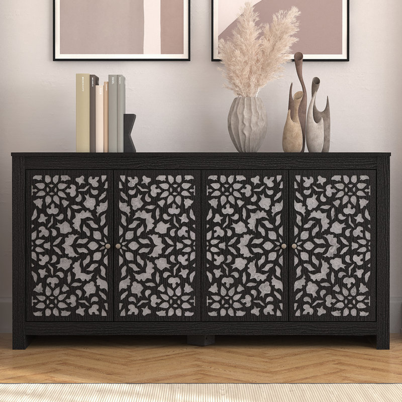 Buffet de 58,4 po Arrastia, Chêne noir / gris froid
