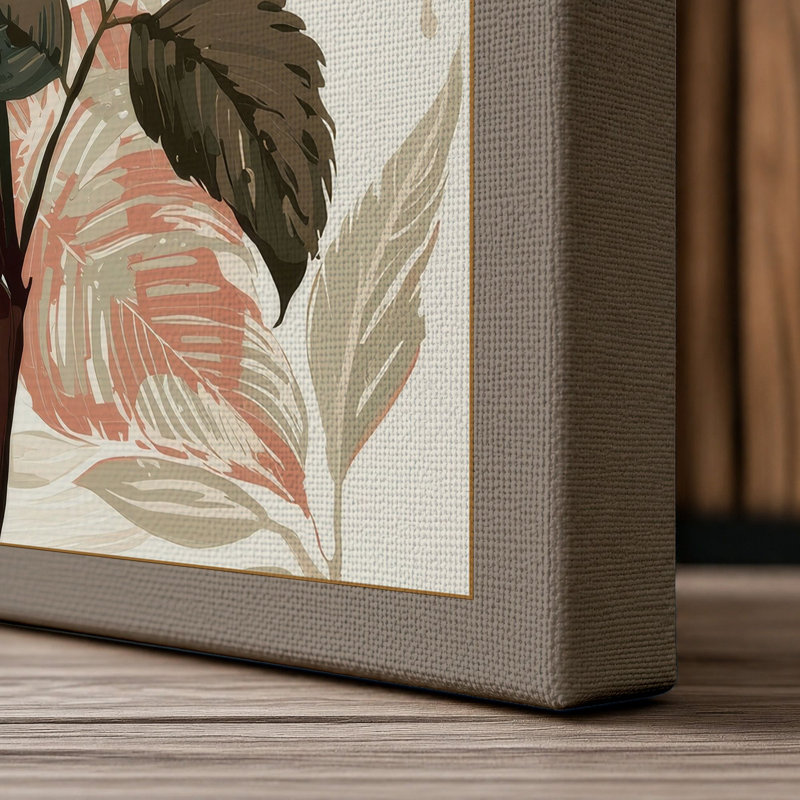 Crimson Rose Study Botanical - Wrapped Canvas, 18x12 - 45.7 x 30.5 cm, Taupe Border