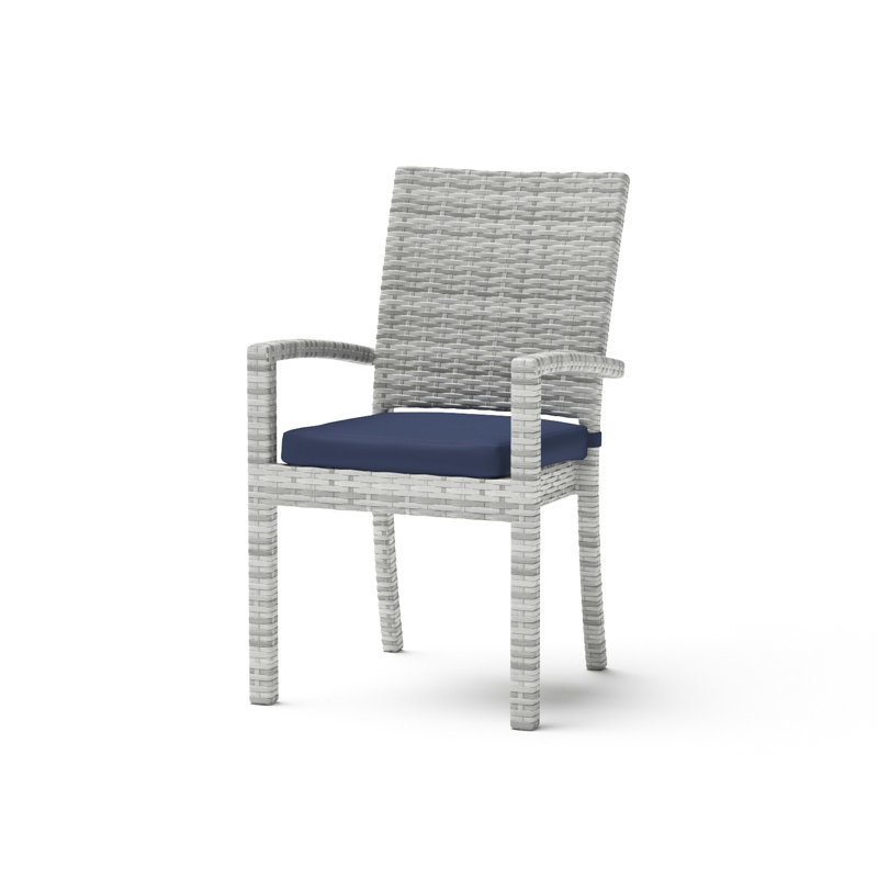 Chaises de patio Fionnula Sunbrella, Bleu marine, Gris