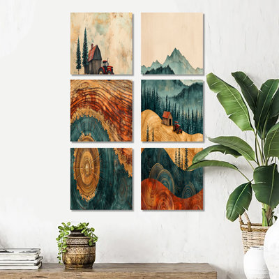 Corbinian - Ensemble de 6 impressions sur toile de paysages