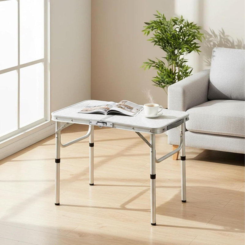 Table de camping pliante, table portative avec 3 tables de pique-nique réglables et pliables en aluminium léger avec couche en filet et pieds d'extension pour véhicule récréatif, barbecue et intérieur