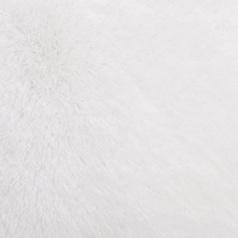 Juicy Couture Ultraplush Faux Fur Reversible Decorative Throw Pillow, White Shaggy - 20" x 20"
