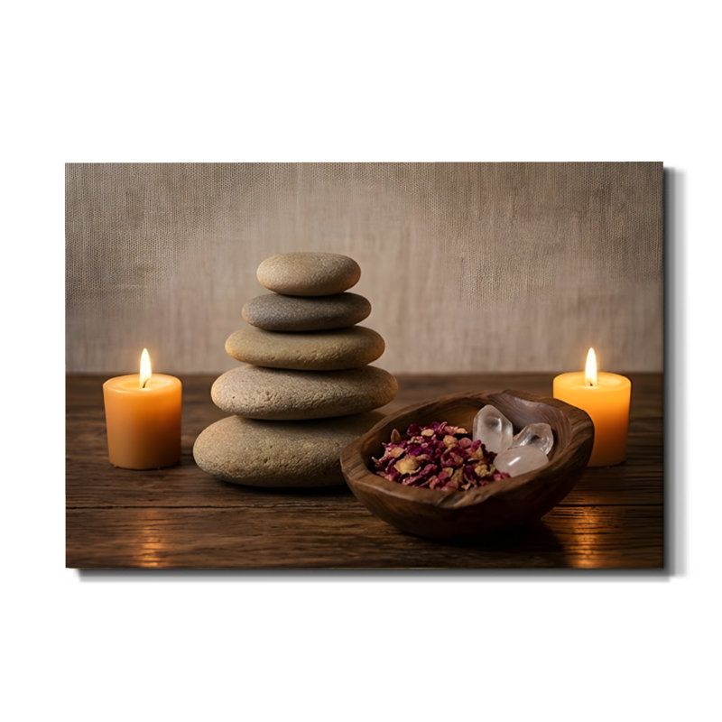 Impression sur toile Zen Balance Stones and Candles