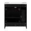Meuble-lavabo noir 30 po avec lavabo en céramique, rangement abondant - 2 portes à fermeture en douceur et tiroir à deux niveaux