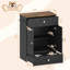 Station d'alimentation moderne pour animaux avec 2 bols surélevés, armoire de rangement pour aliments pour chiens, tiroir et crochets-107086332