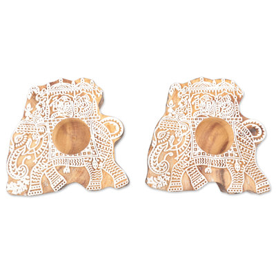 1.1'' H Wood Tabletop Tealight Holder