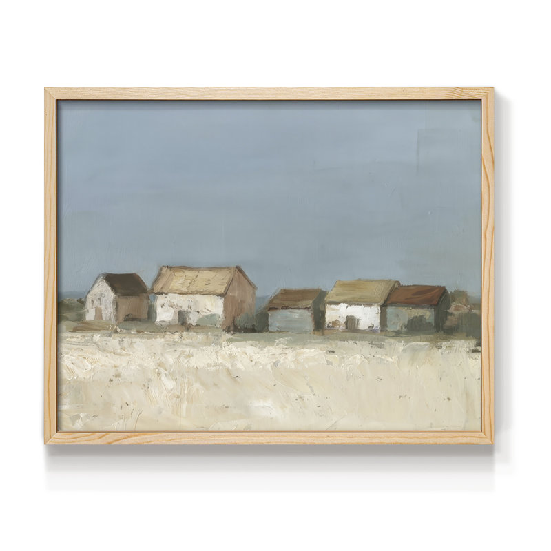 Seafront Shanties I -Framed Print - Restickable, H 8 po x l 10 po, Naturel