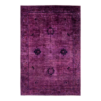 Tapis unique mauve / noir 11 pi 7 po x 17 pi 4 po Callicoat
