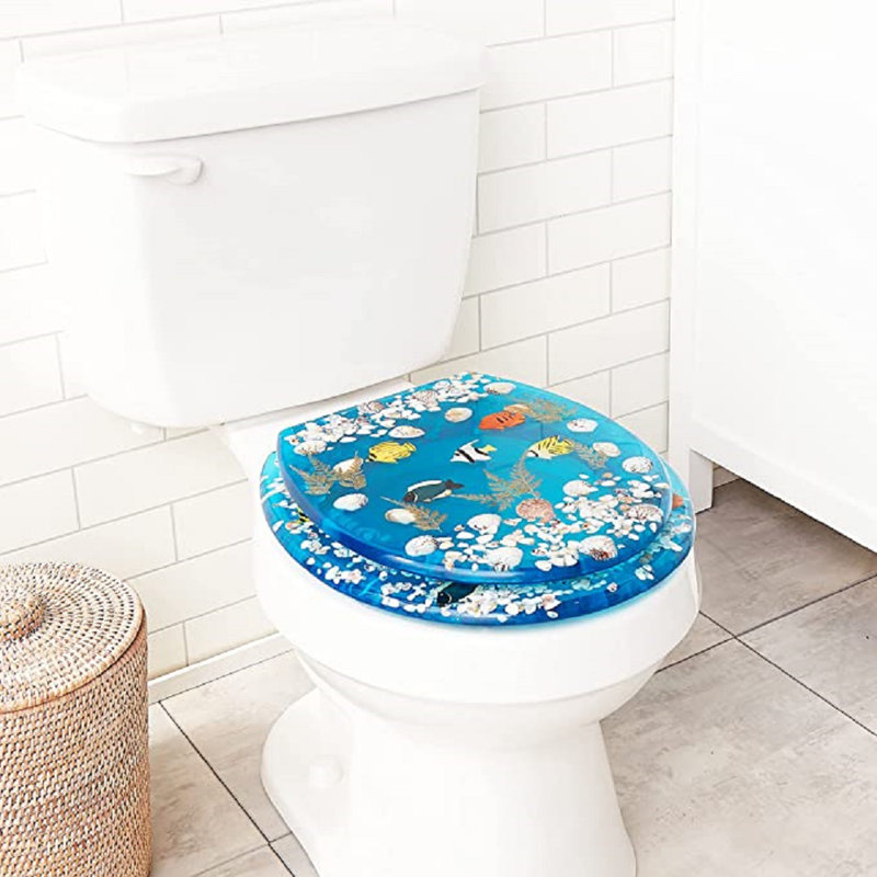 Siège de toilette poisson rond, Bleu