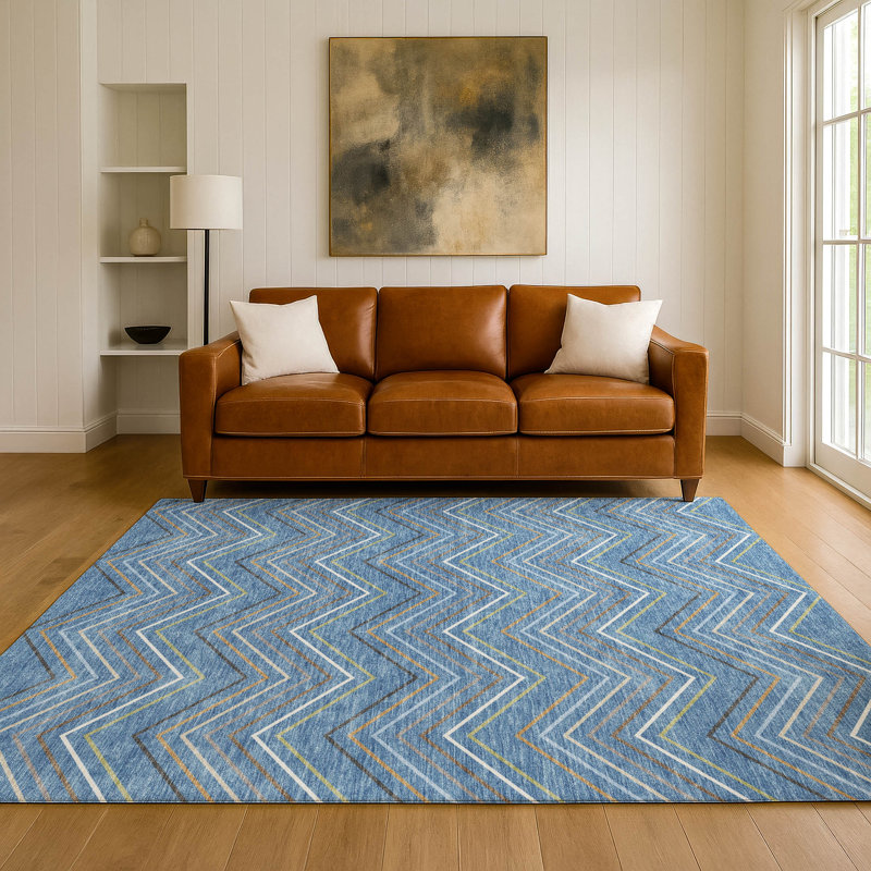 Tapis de qualité supérieure lavable à la machine Mayfield AMF2392, Bleu, 10 pi x 14 pi