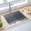 Évier de cuisine vidaXL avec crépine, évier en acier inoxydable à fixation supérieure, drainage rapide, anti-corrosion-85501553-85501552