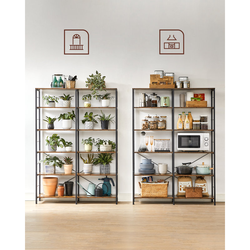 Aido 172.5cm H x 120cm W Steel Etagere Bookcase