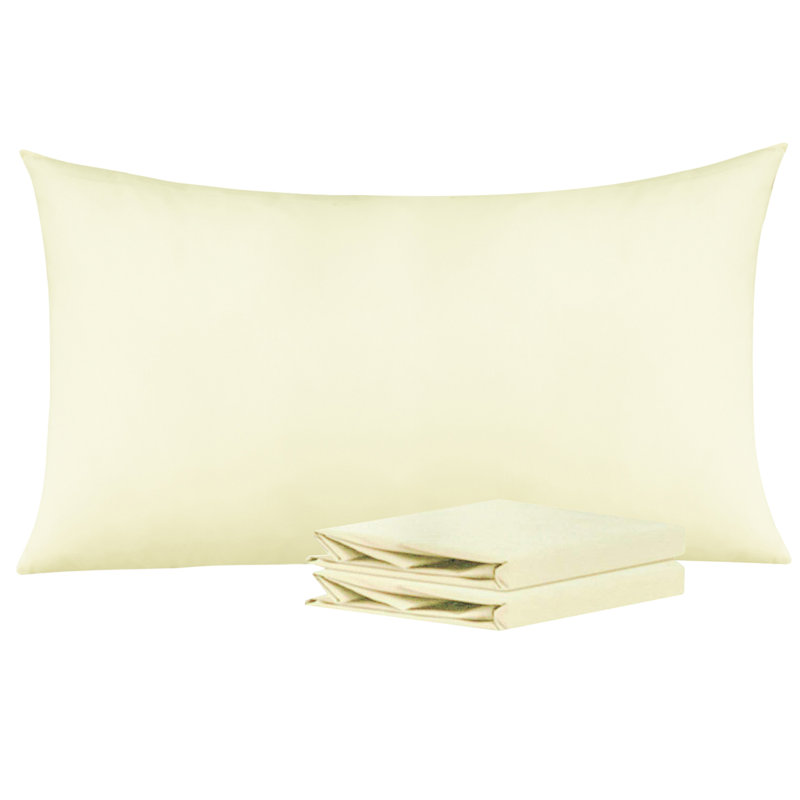 Taies d'oreiller de lit, 1800 taies d'oreiller en microfibre brossée avec fermeture à enveloppe - NTBAY, Ivoire, Très grand