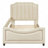 Upholstered Daybed With Classic Stripe Shaped  Headboard-563997619