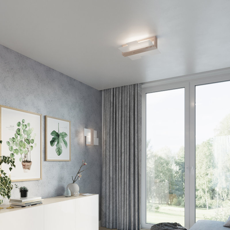 Karragullen Frosted Glass Flush Mount, Brown