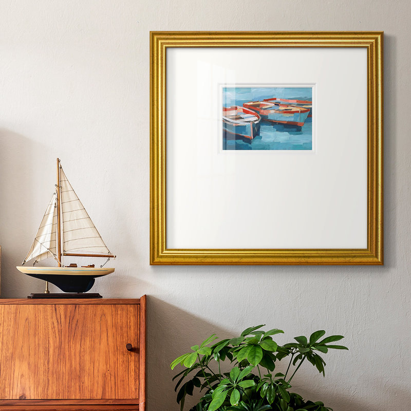 Primaire, bateaux, impression encadrée, L 21 po x H 21 po