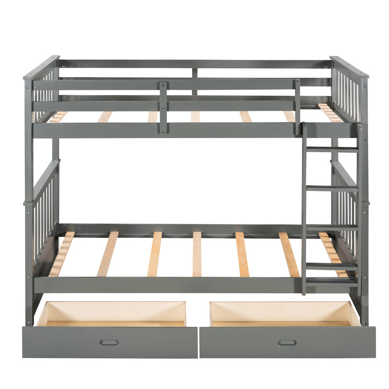 Lit superposé polyvalent gris avec tiroirs Twintwin - Accessoire de chambre à coucher moderne et mobilier fonctionnel de rangement