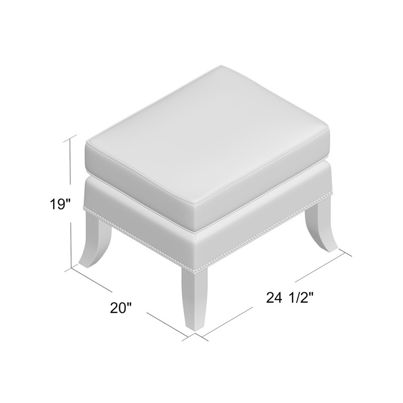 Repose-pieds rectangulaire 24,5 po Andrew, Mastic 3152, Gris anthracite, Étain
