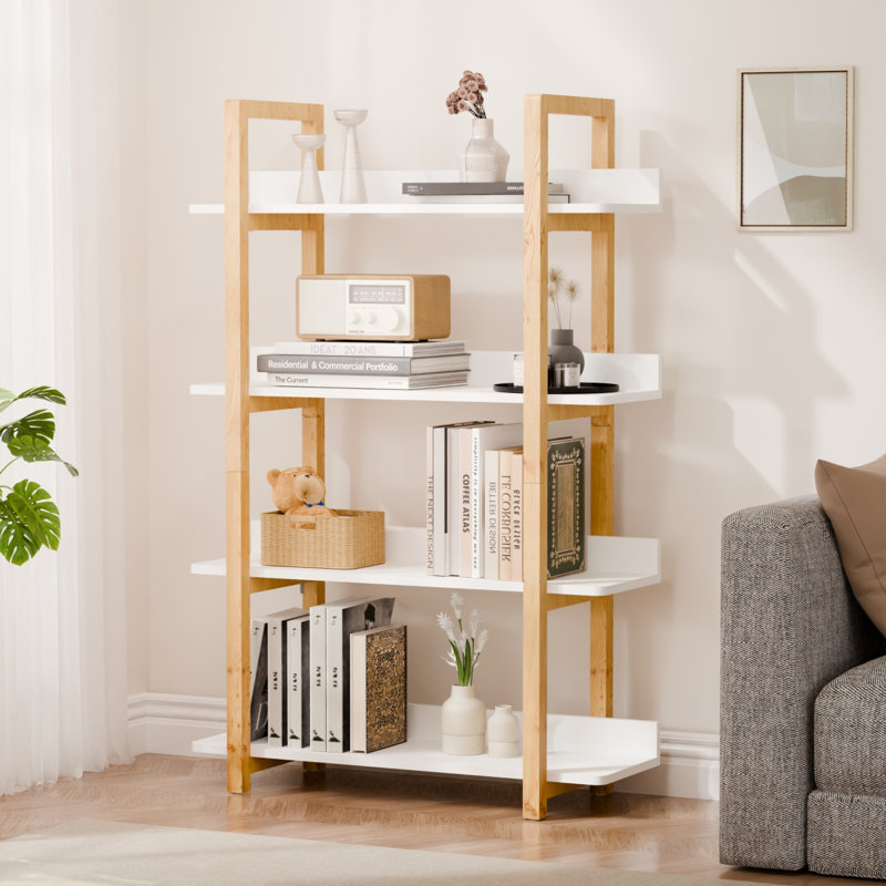 Bibliothèque Multifuction avec cadre en bois massif, plante multicolore debout pour la maison