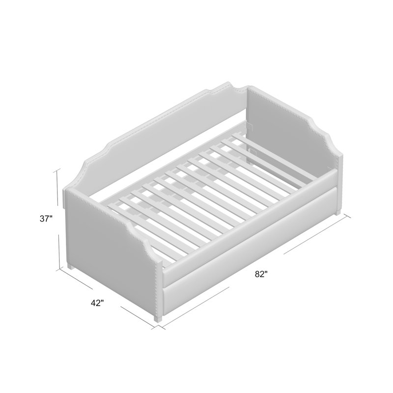 Lit de jour simple avec couchette Lockehaven, Gris foncé
