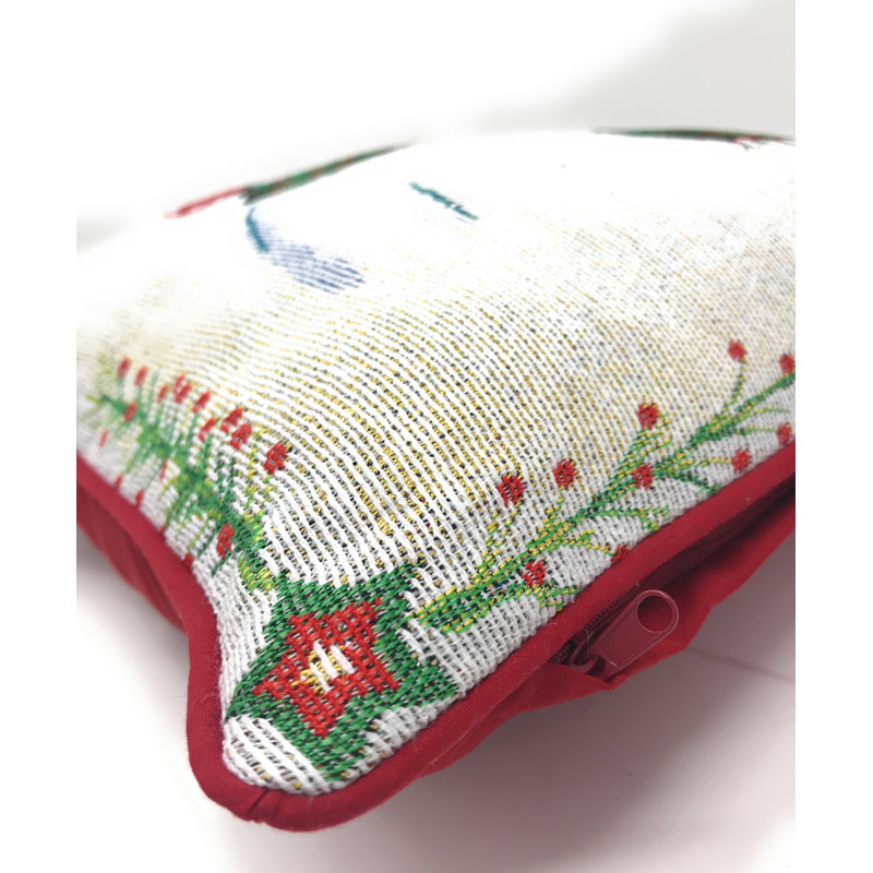 Cotton Blend Reversible Throw Pillow