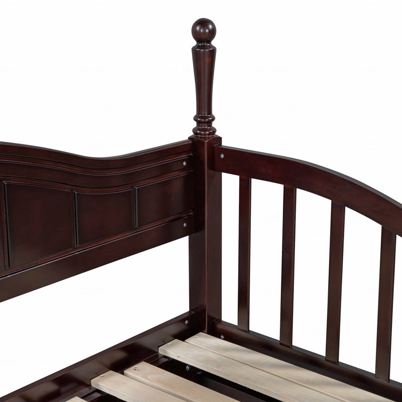 Wooden Twin Size Daybed With Twin Size Trundle, Extendable Daybed With Two Storage Drawers