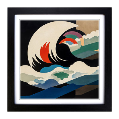 Japanese Wave Suprematism No.5 - Framed Print