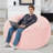4 FT Bean Bag Chair,4' Big Bean Bag,Large Bean Bag Chairs For Adults With Memory Foam Filled,Comfy Beanbag Chairs Soft Bean Bag Sofa With Dutch Corded Plush Cover-Soft Pink-332813189