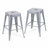 Backless Metal Bar Stools Set of 2: Tool-Free Assembly and Space-Saving Design-655884896