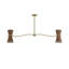 Gable Linear Chandelier (Antique Natural Brass with Russet Shade)