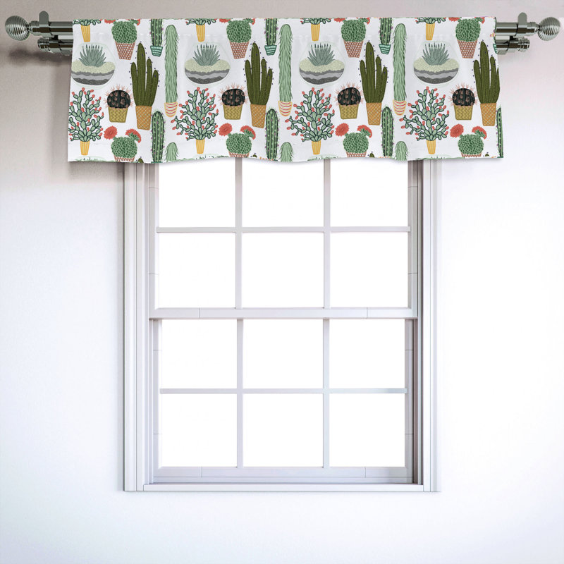 Sateen Floral Ruffled Window Valance