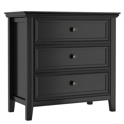 Farmhouse 3 Drawers Nightstand With Wood Besides Table End Table For Bedroom, Living Room