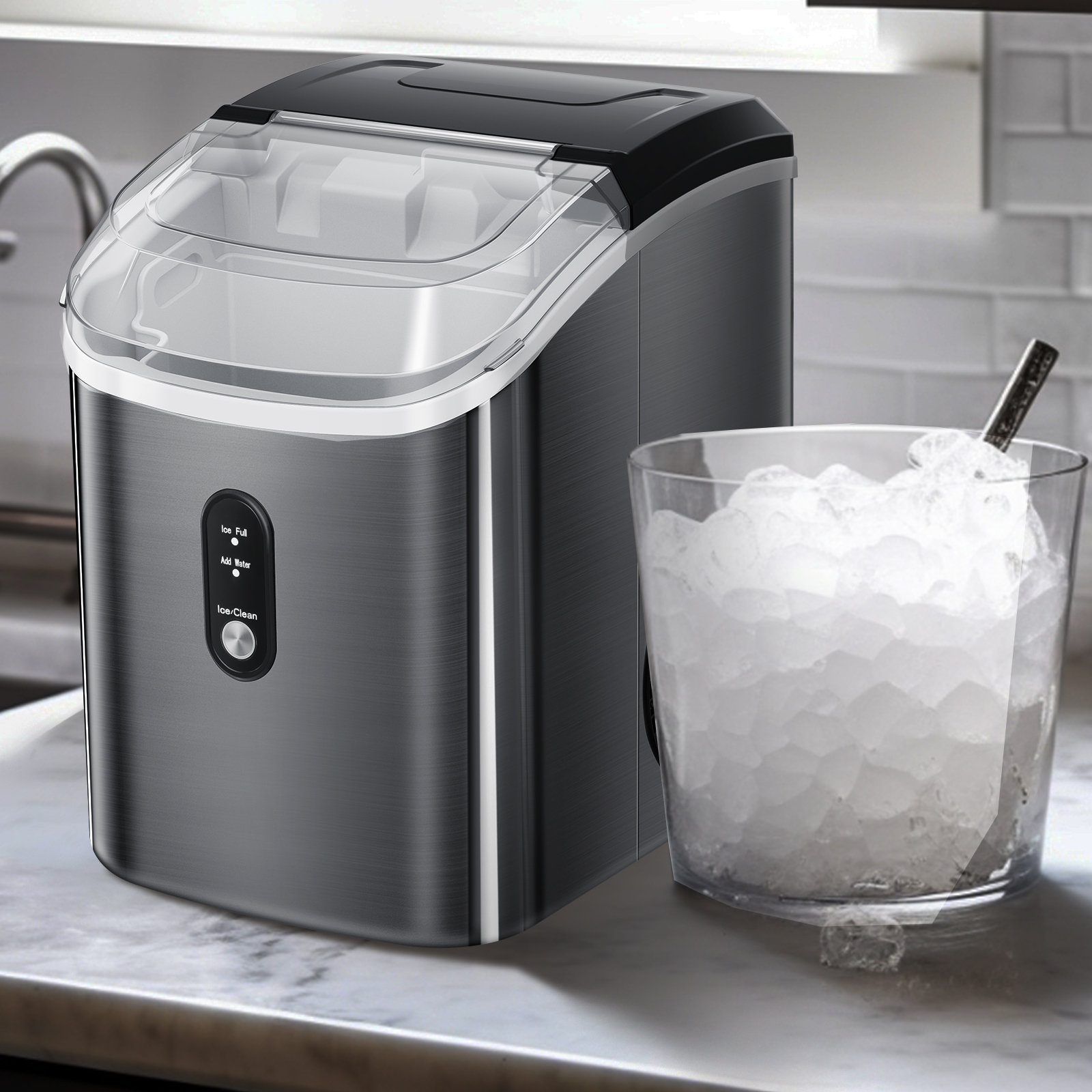 Antarctic Star Countertop Nugget Ice Maker, Pebble Ice Maker Machine