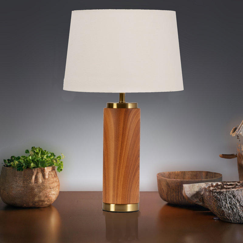 Asghar Metal Table Lamp, Brown, Ivory