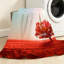 Jeté en molleton rouge ultra doux-132074891