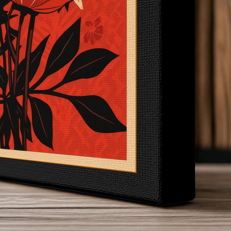 Garden in Bloom Botanical - Wrapped Canvas, 18x12 - 45.7 x 30.5 cm, Black Border