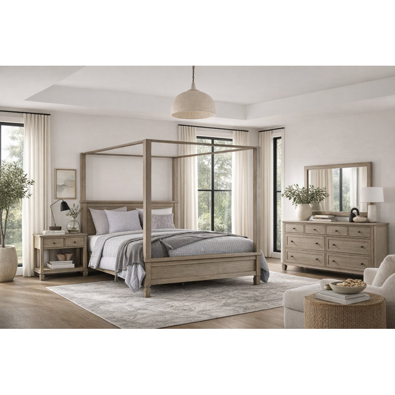 Danar 4-Piece Queen Canopy Bedroom Set