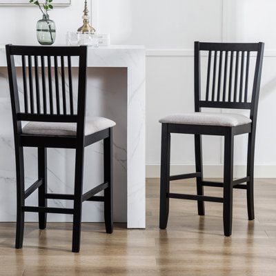 Anthonny Upholstered Counter Stool with Solid Wood Frame