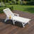 White Rust Resistant HDPE Plastic Outdoor Patio Reclining Chaise Lounge Chair with Adjustable Back-410323696