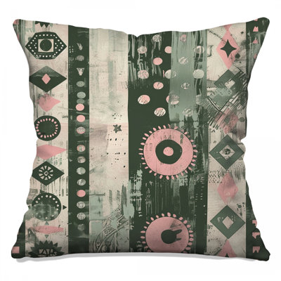 Geometric Tribal Pattern Double Sided Throw Pillows