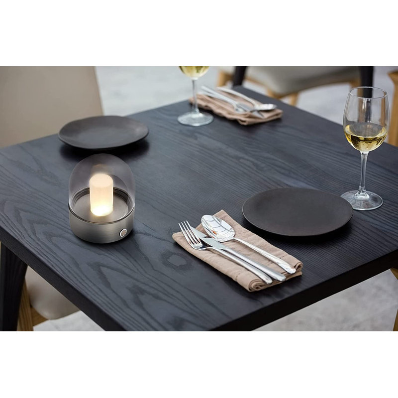 Lampe de table 4 "avec USB Deleah, Nickel brossé
