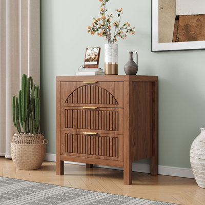 27.6" Tall 3-Drawer Nightstand
